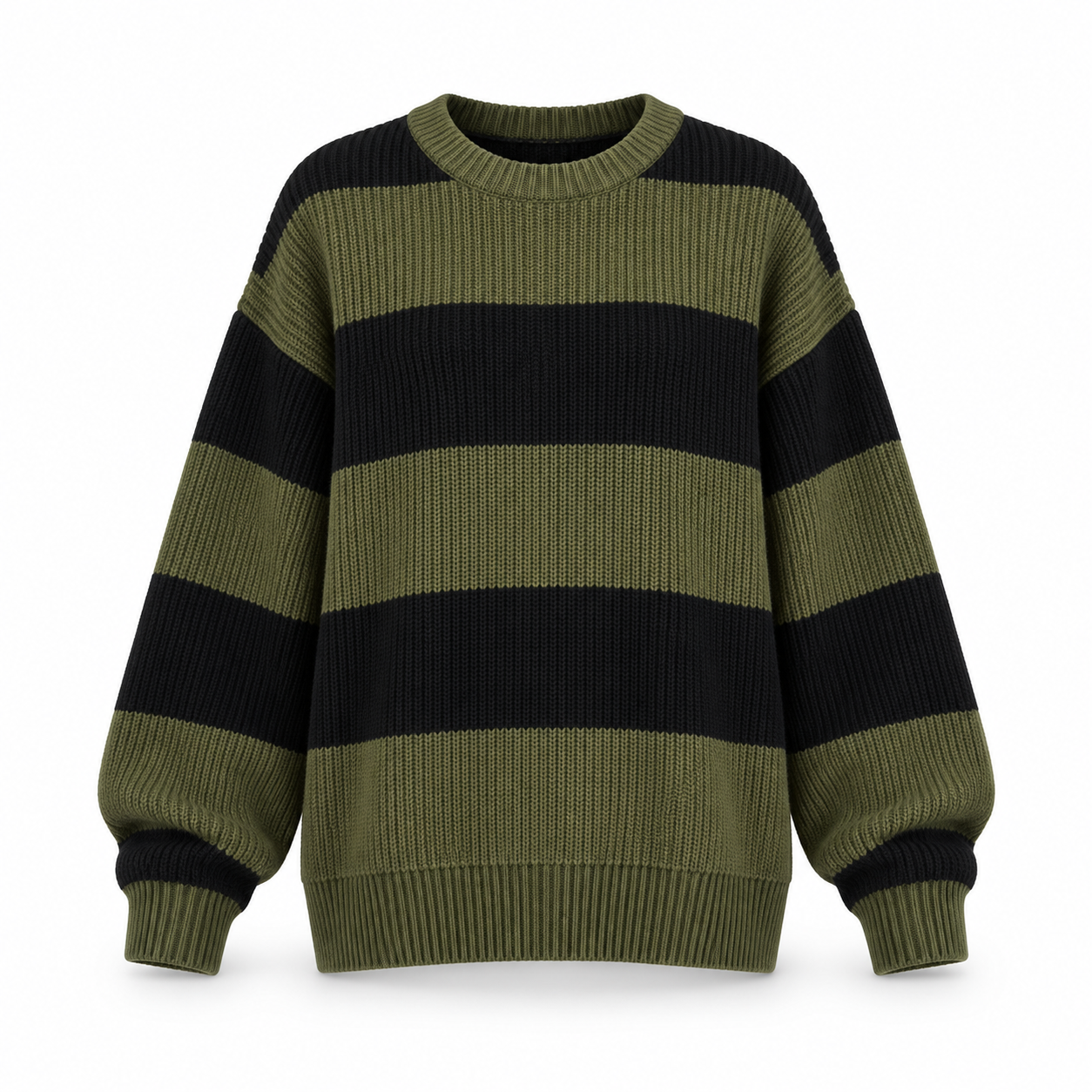 Unisex Relaxed Striped Knit Sweater Multipack - Oversized Crew Neck Pullover
