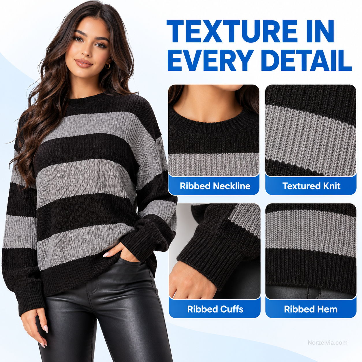 Women's Relaxed Wide Stripe Knit Sweater