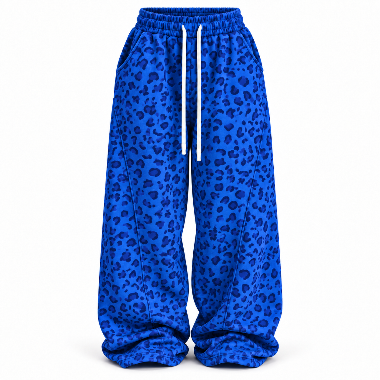 Women's Leopard Print Baggy Sweatpants Multipack - Elastic Waist Wide-Leg Lounge Pants