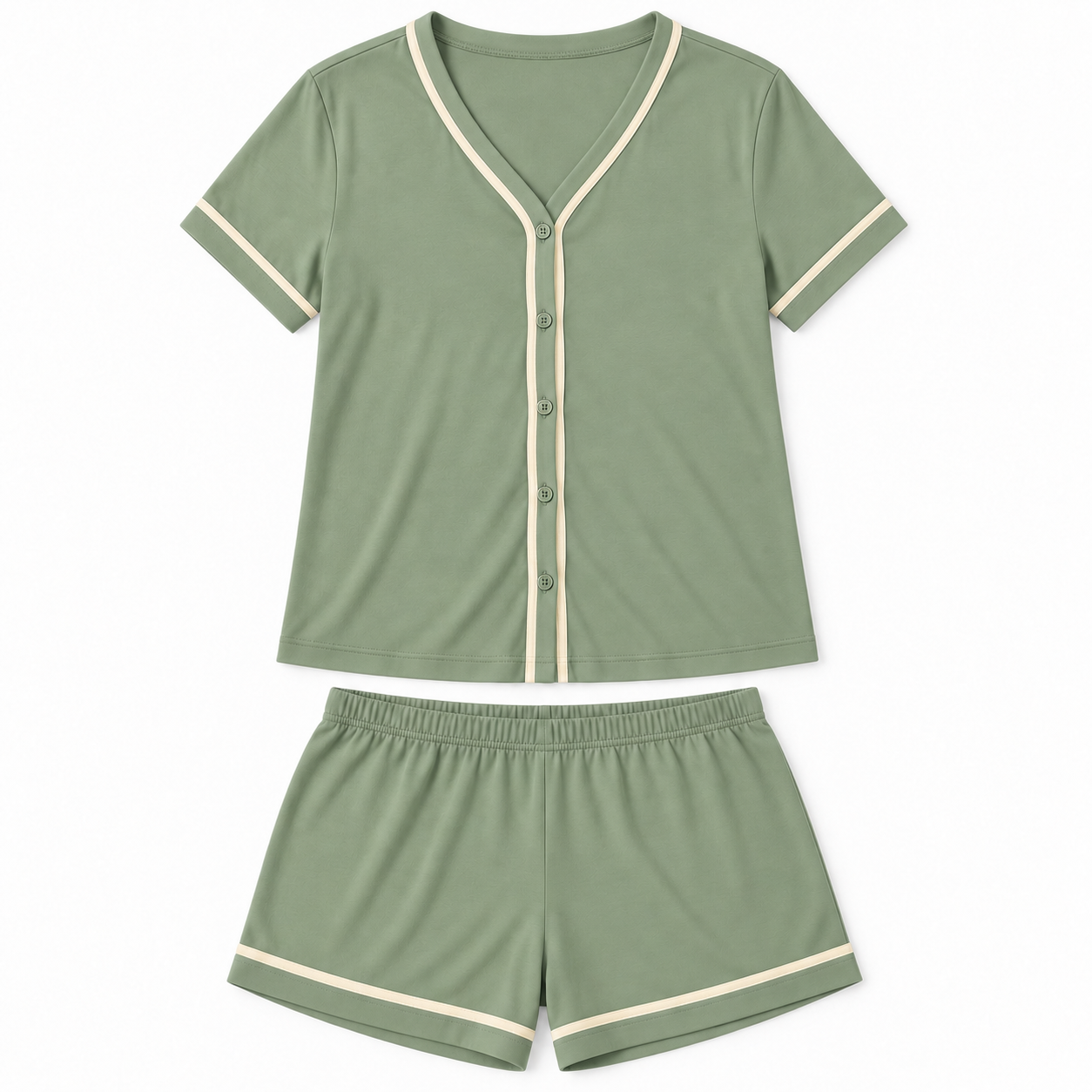 Women's Soft Stretch Button-Front Pajama Lounge Set Multipack - Short Sleeve Top & Shorts