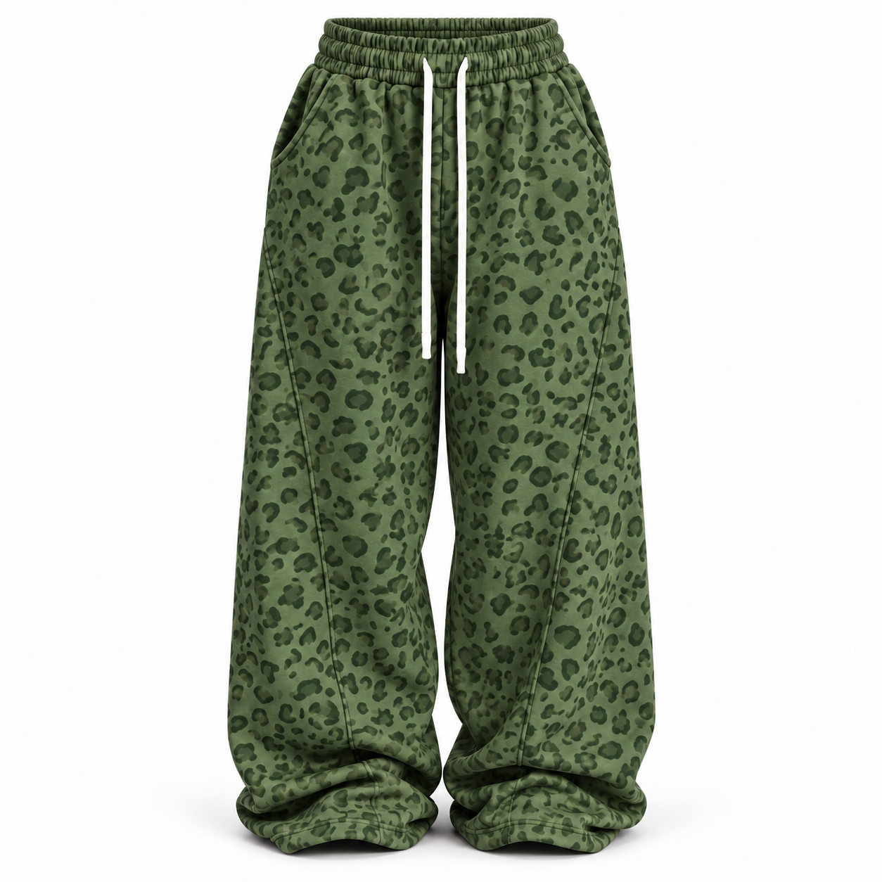 Women's Leopard Print Baggy Sweatpants Multipack - Elastic Waist Wide-Leg Lounge Pants