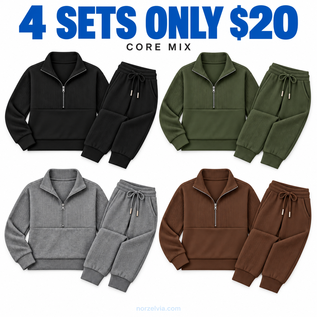 Women's Ribbed Half-Zip Top & Jogger Set | Matching Sets or Separates