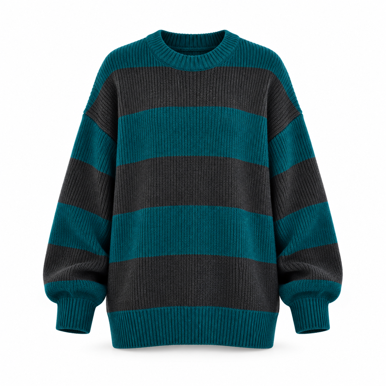 Unisex Relaxed Striped Knit Sweater Multipack - Oversized Crew Neck Pullover