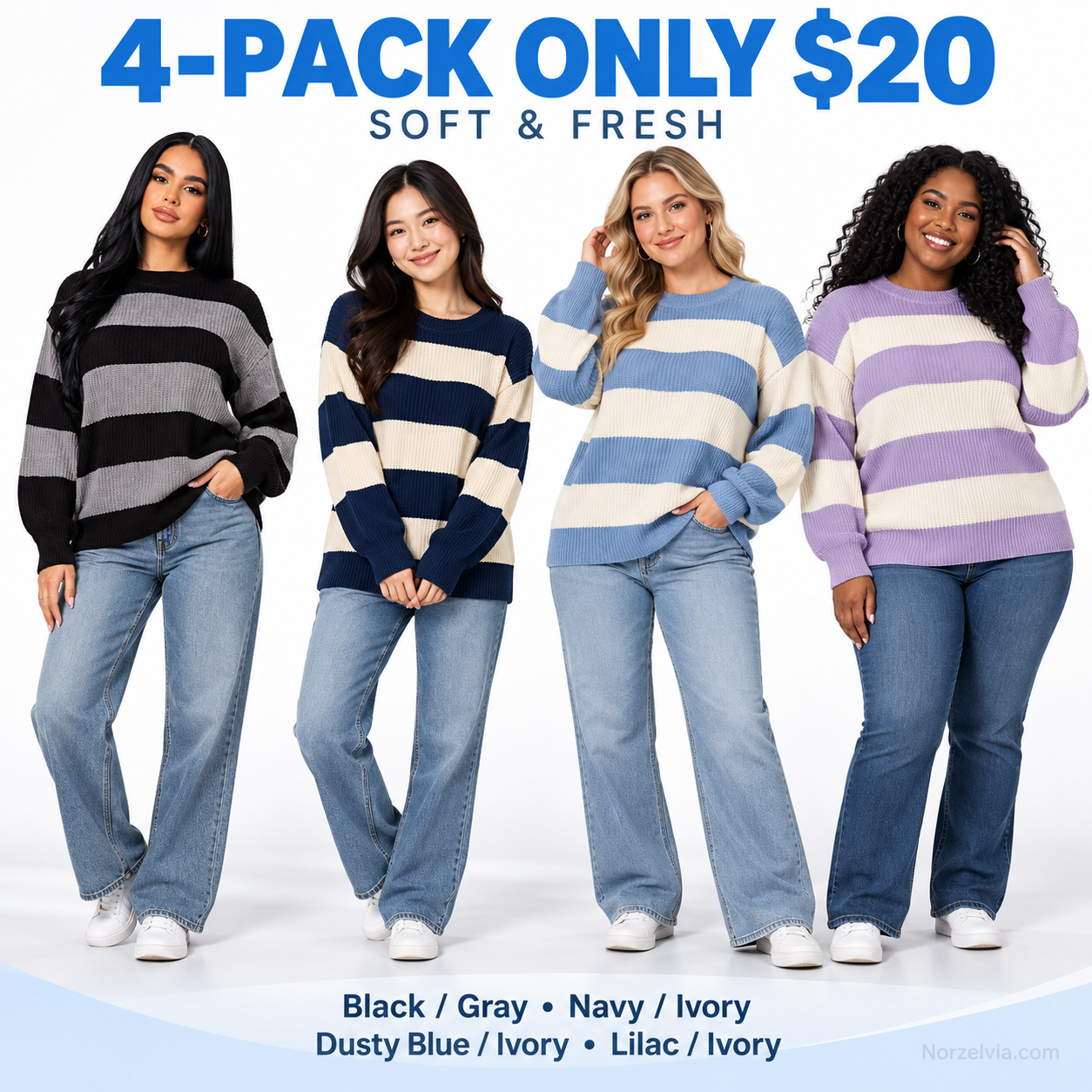 Women's Relaxed Wide Stripe Knit Sweater