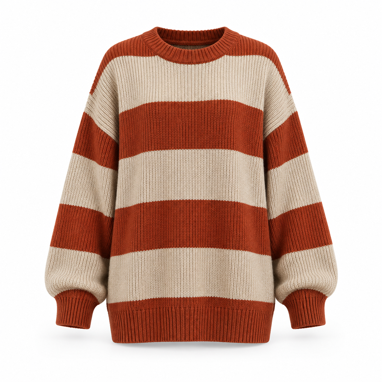 Unisex Relaxed Striped Knit Sweater Multipack - Oversized Crew Neck Pullover