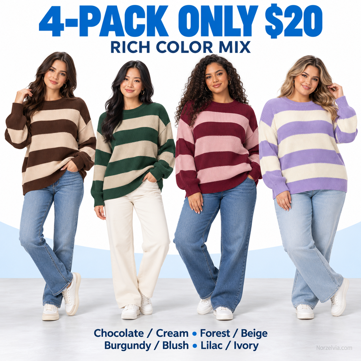 Women's Relaxed Wide Stripe Knit Sweater