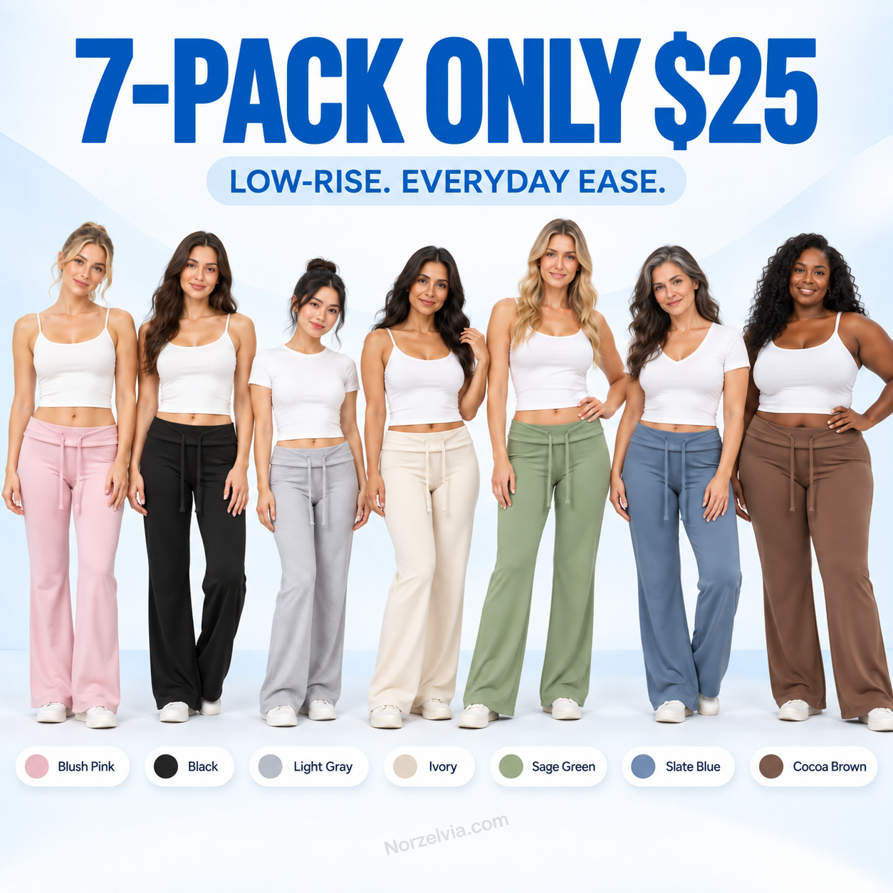 Women's Low-Rise Foldover Drawstring Pants