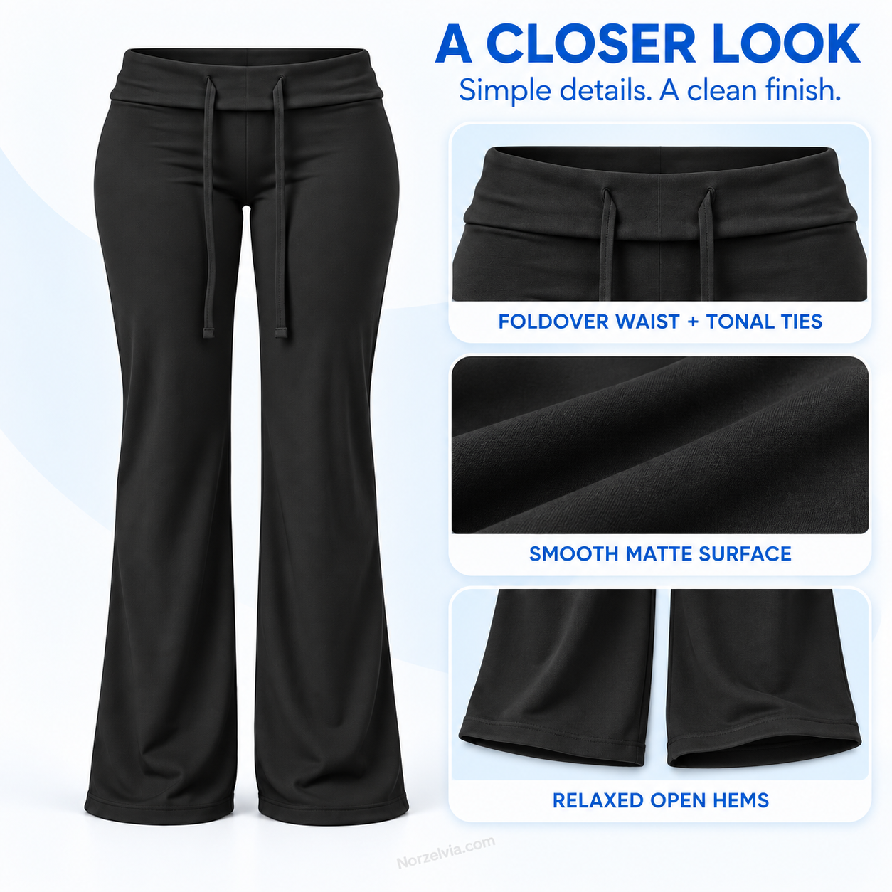 Women's Low-Rise Foldover Drawstring Pants