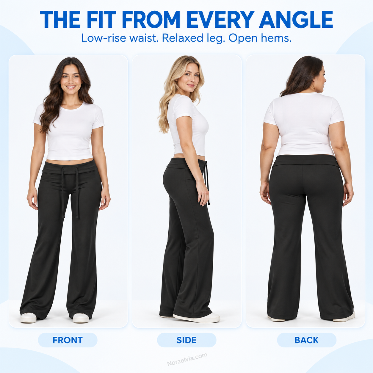Women's Low-Rise Foldover Drawstring Pants