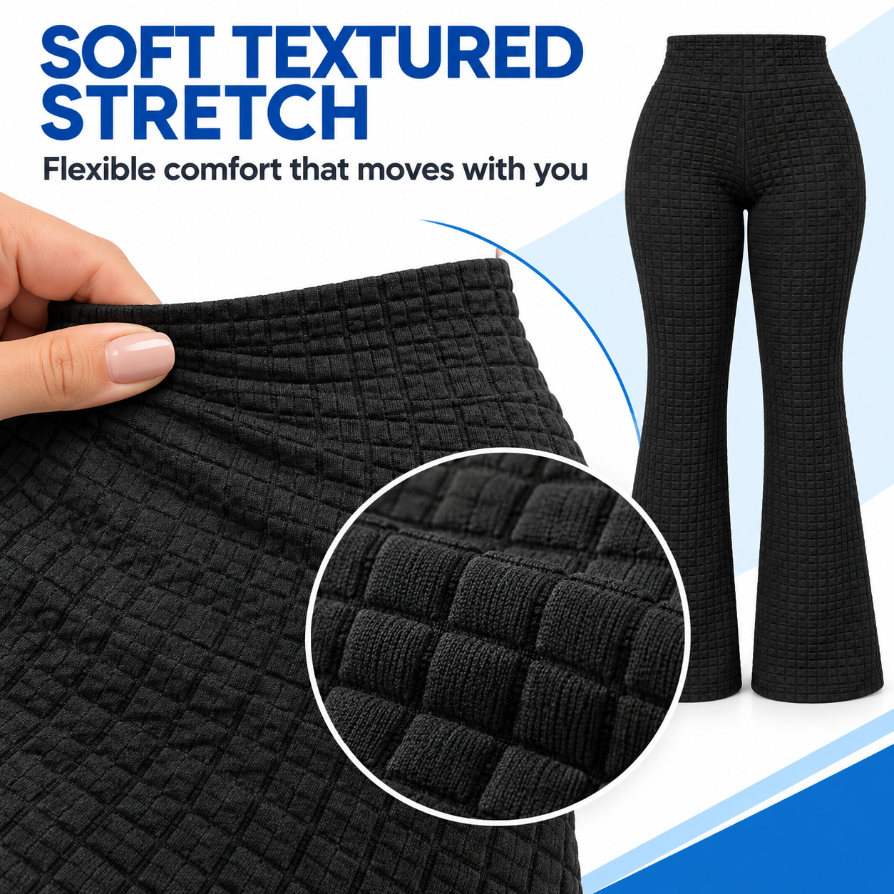 Women's High-Rise Textured Flare Pants Multipack - Stretch Pull-On Pants