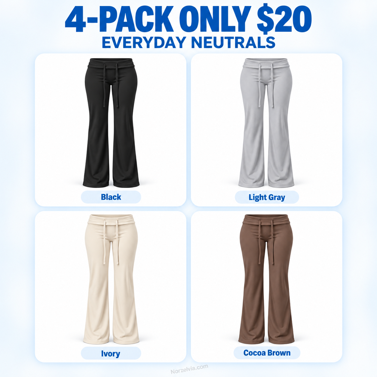 Women's Low-Rise Foldover Drawstring Pants
