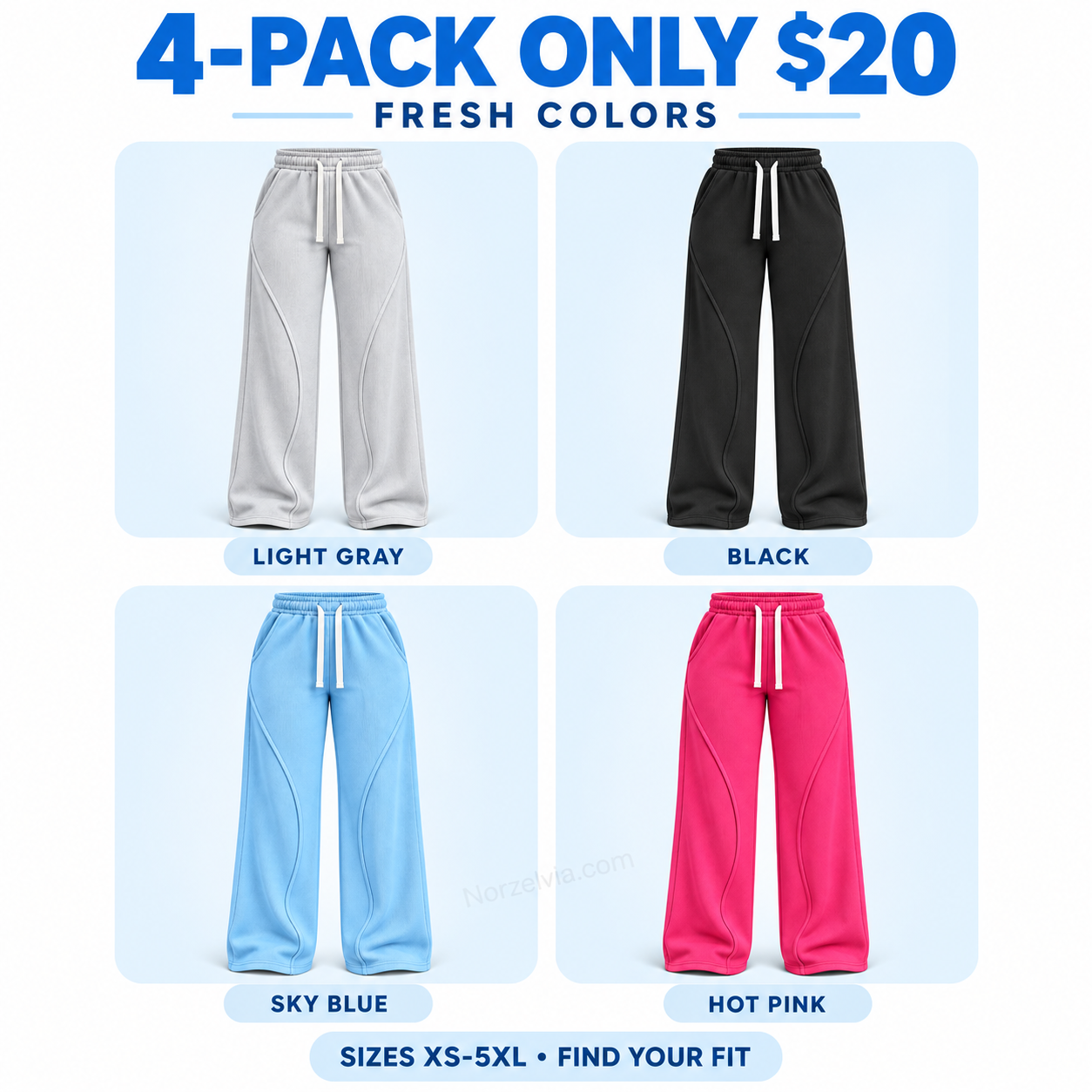 Women's Ribbed Wide-Leg Drawstring Pants