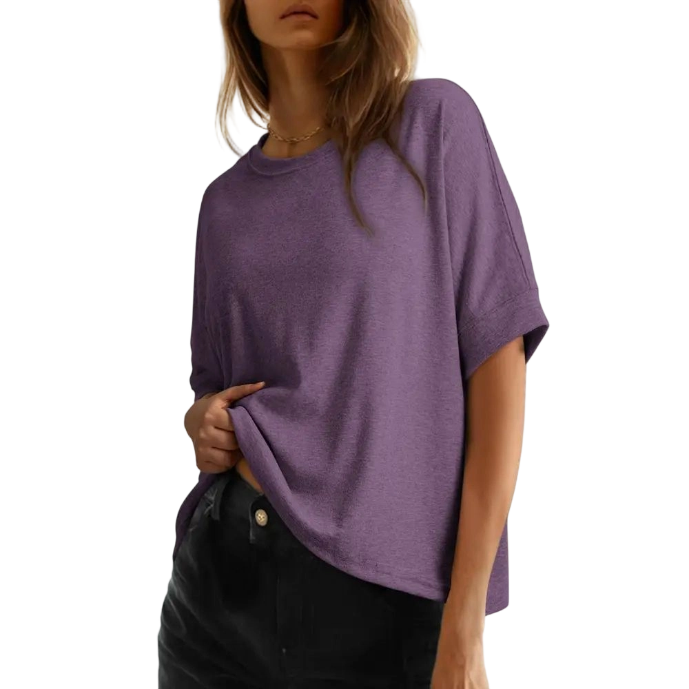 Women's Tops for Women 2026 Loose Oversized Basic Tee Comfortable Soft Fabric Flattering Fit - Womenswear