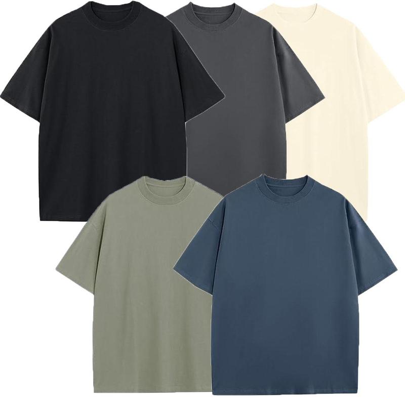 Men’s Multi-Pack Heavyweight 100% Cotton Drop Shoulder Fashion Tees
