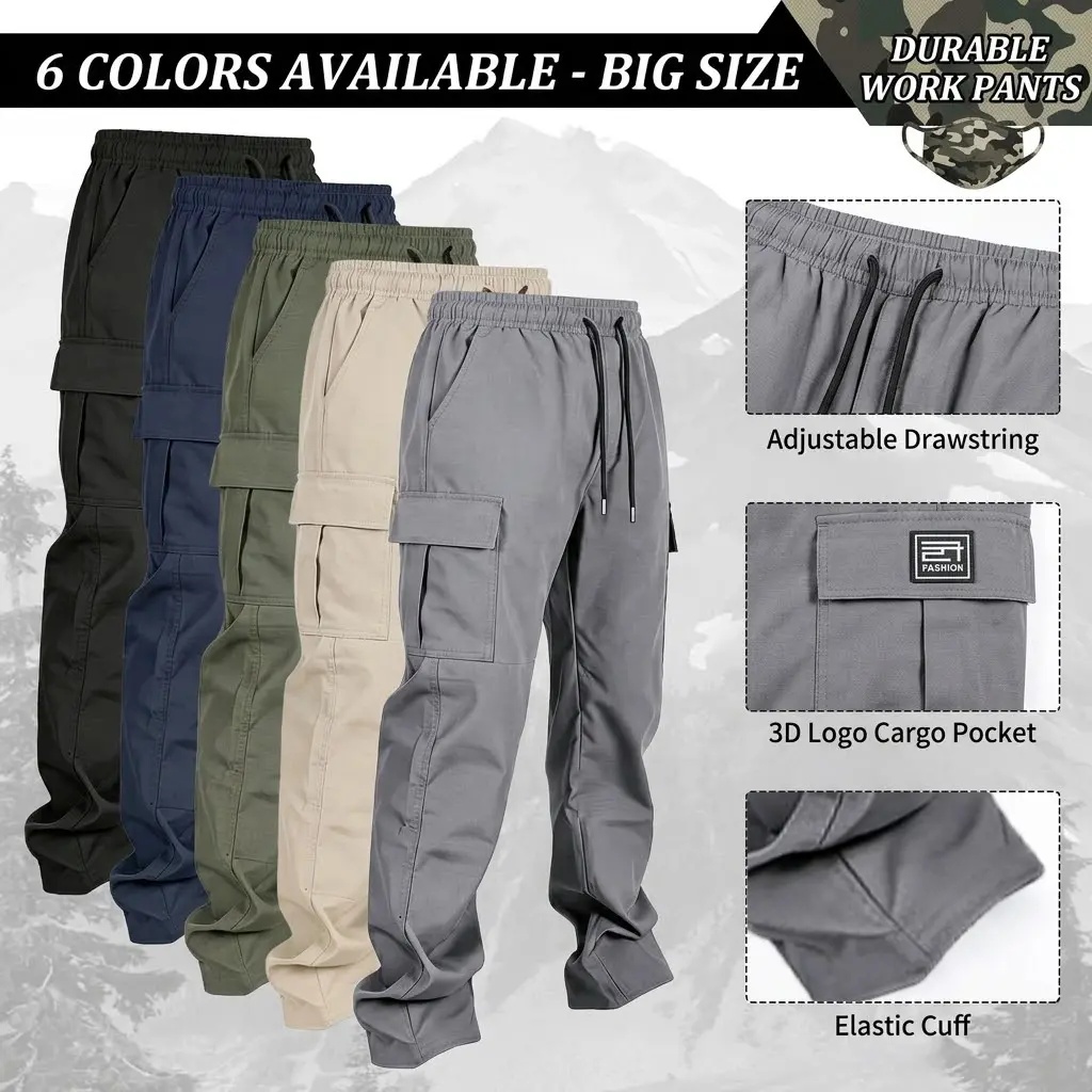Men's Multi-Pocket Outdoor Cargo Work Pants