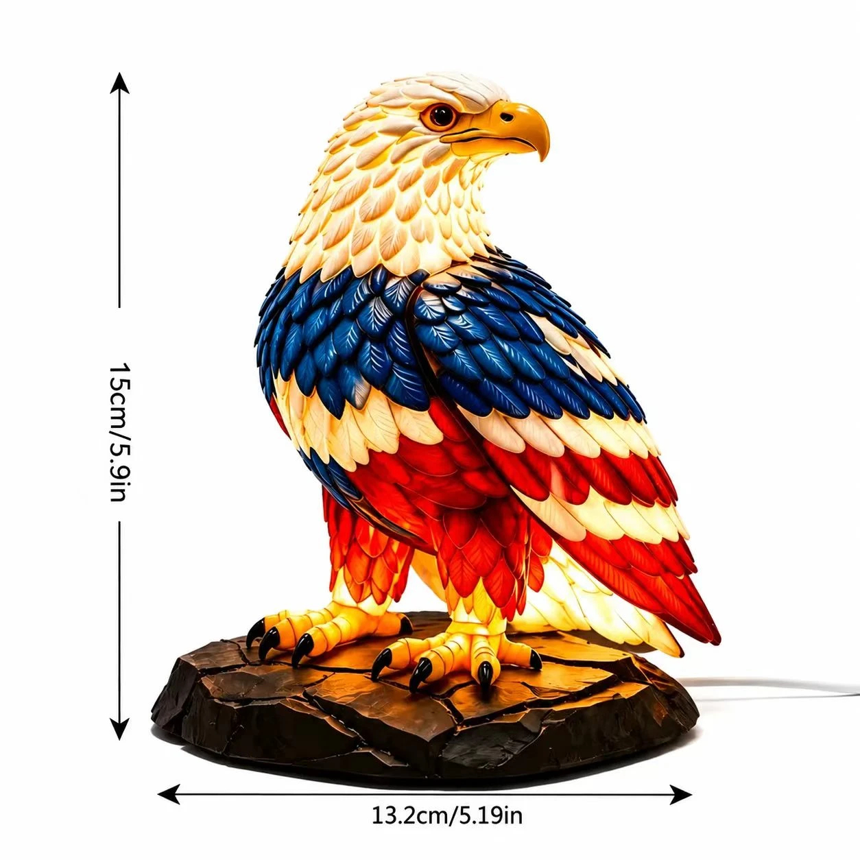 American Flag Color Eagle Table Lamp