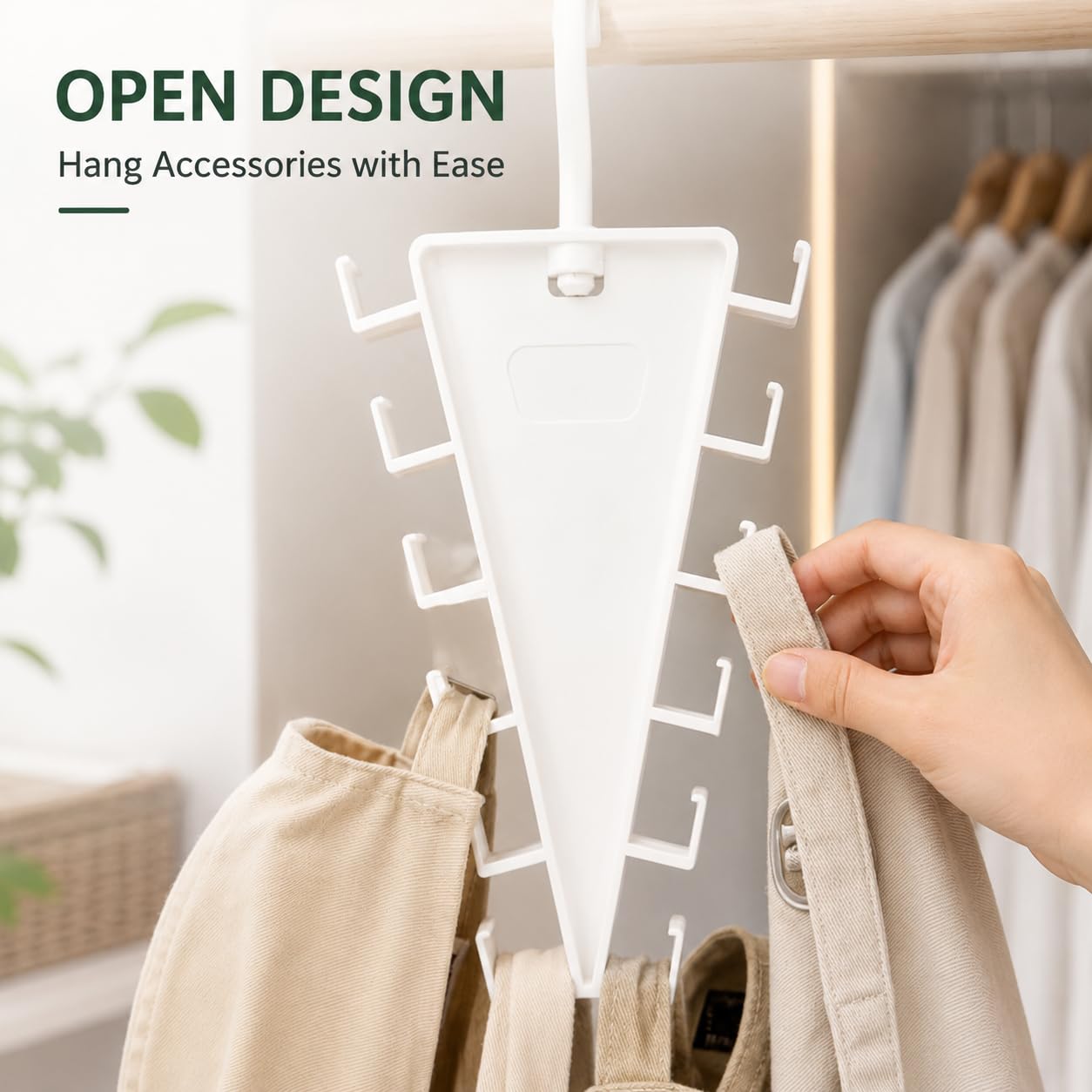 Open hook closet organizer