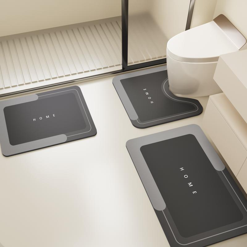 3 Piece Anti-Slip Quick Drying Bathroom Mat Set
