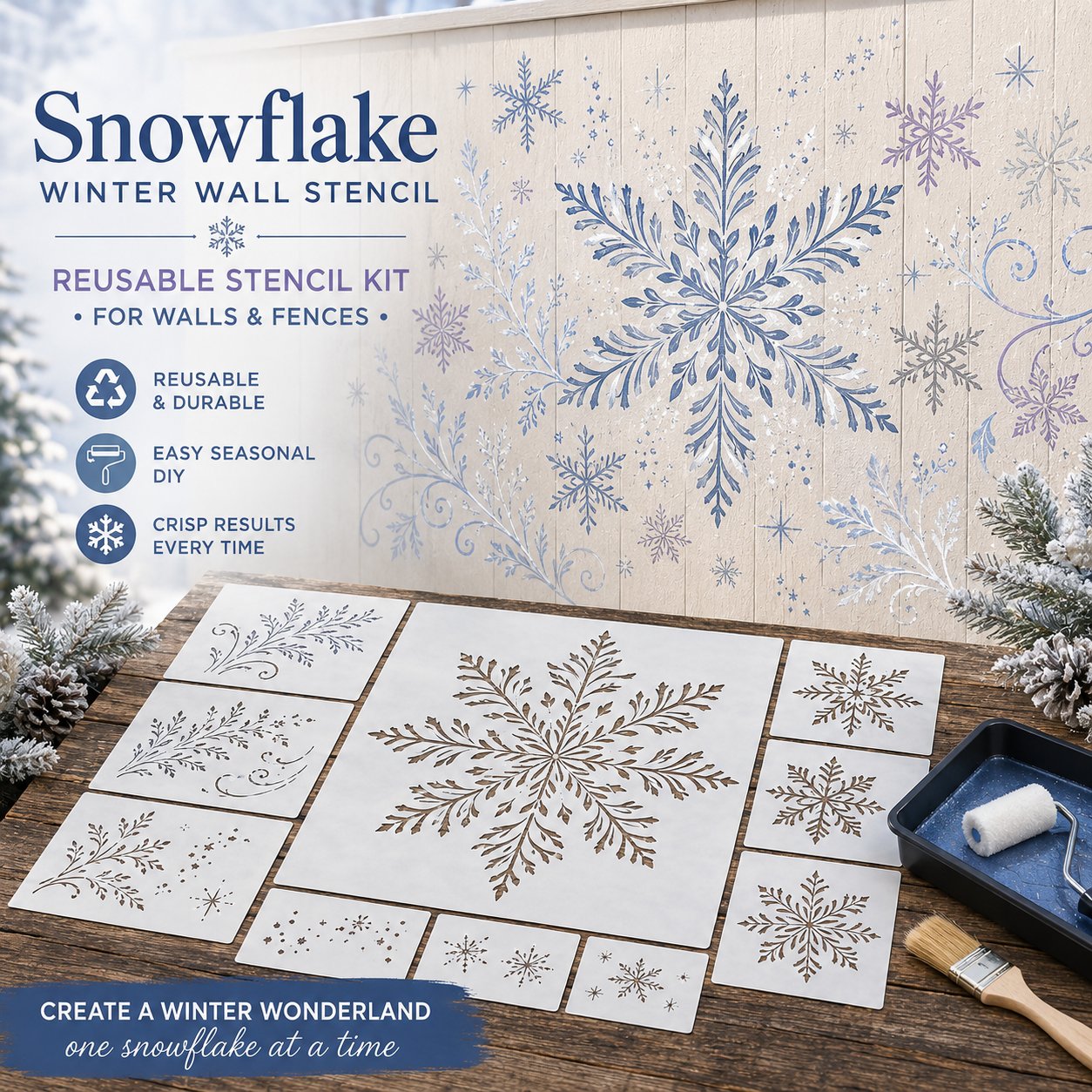 🔥Last Day 50% OFF - 🌿Garden Bloom Wall Stencil Kit | DIY Garden Painting Templates for Every Space