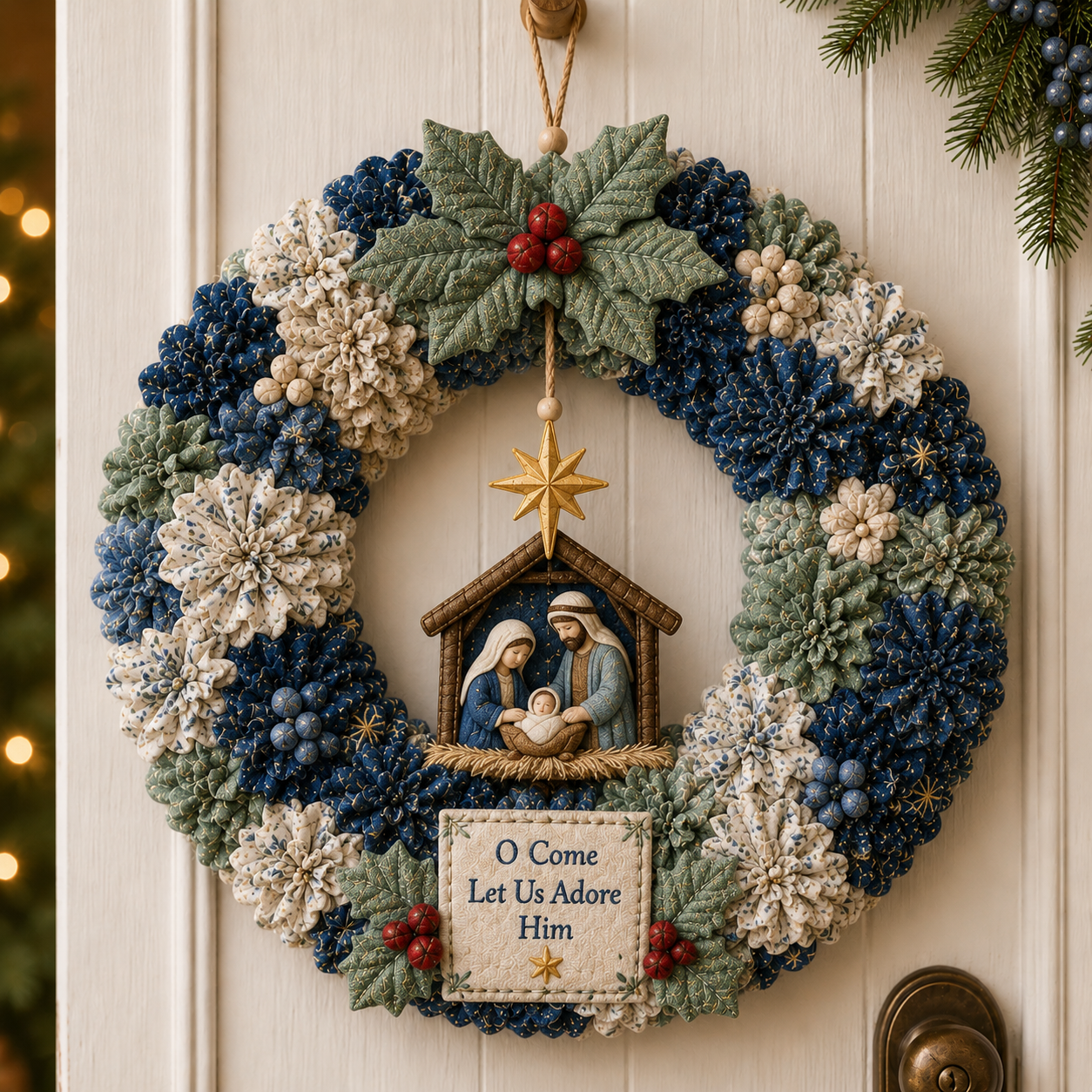 🔥49% Off Last Day - BUY 3 GET 1 FREE（4PCS)🔥🎄 3D Fabric Poke Wreath DIY Kit
