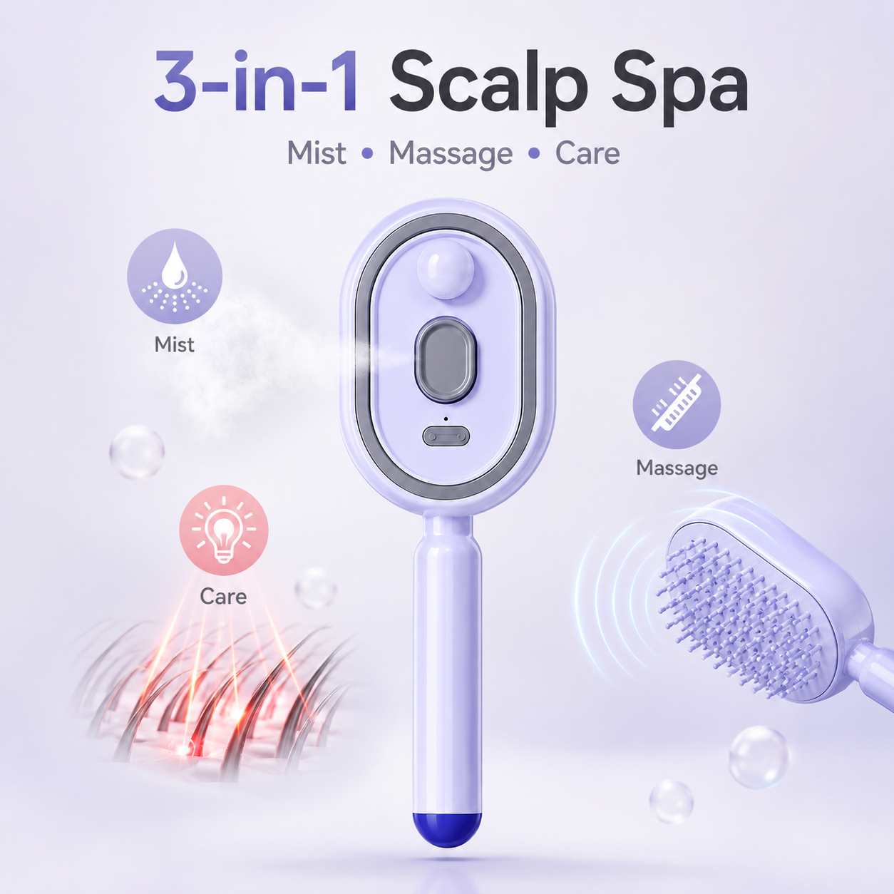 🔥Day Sale 50% OFF🔥Steam Mist Brush — Detangle, Hydrate & Smooth Any Hair Type-3-in-1 SilkGlide Styler