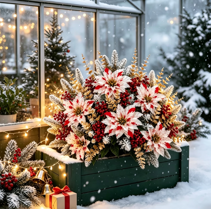 ❀50% OFF 🔥Christmas Poinsettia Planter Inserts | Perfect For Front Porch Holiday Decor