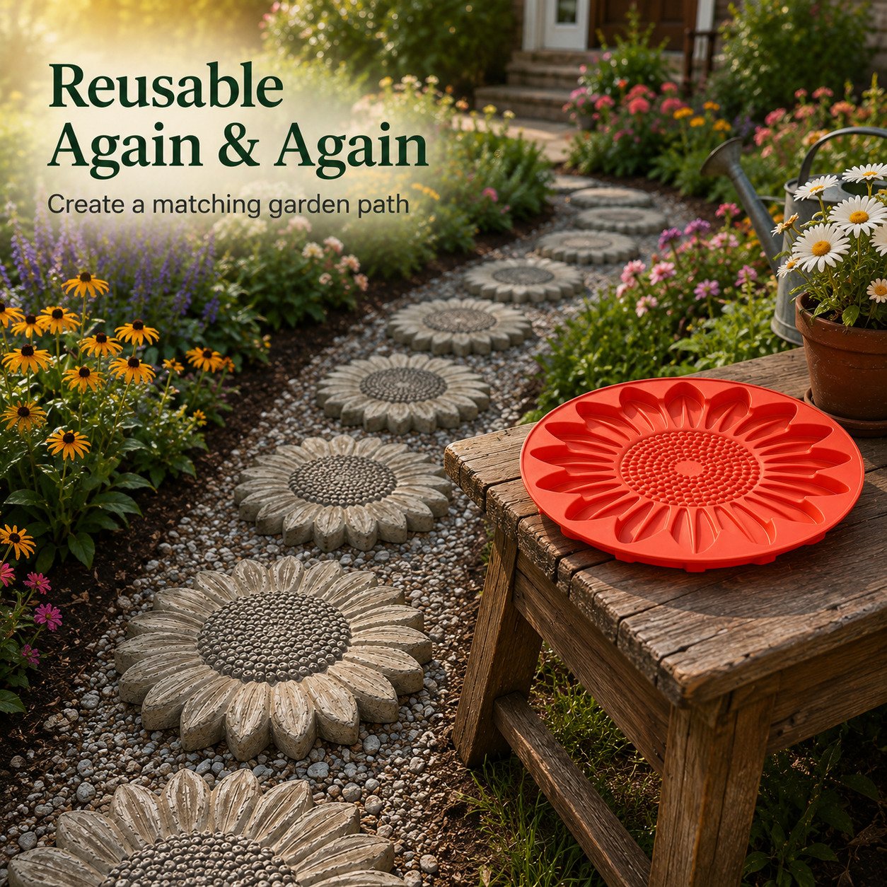 💥 LAST DAY 49% OFF - 🌻 Reusable Sunflower Stepping Stone Mold (📦Buy 3 Free Shipping)
