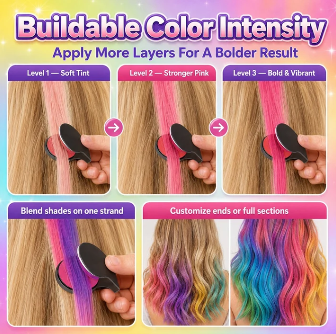 🎁49%OFF🌈12-Color Temporary Hair Chalk Applicator Set