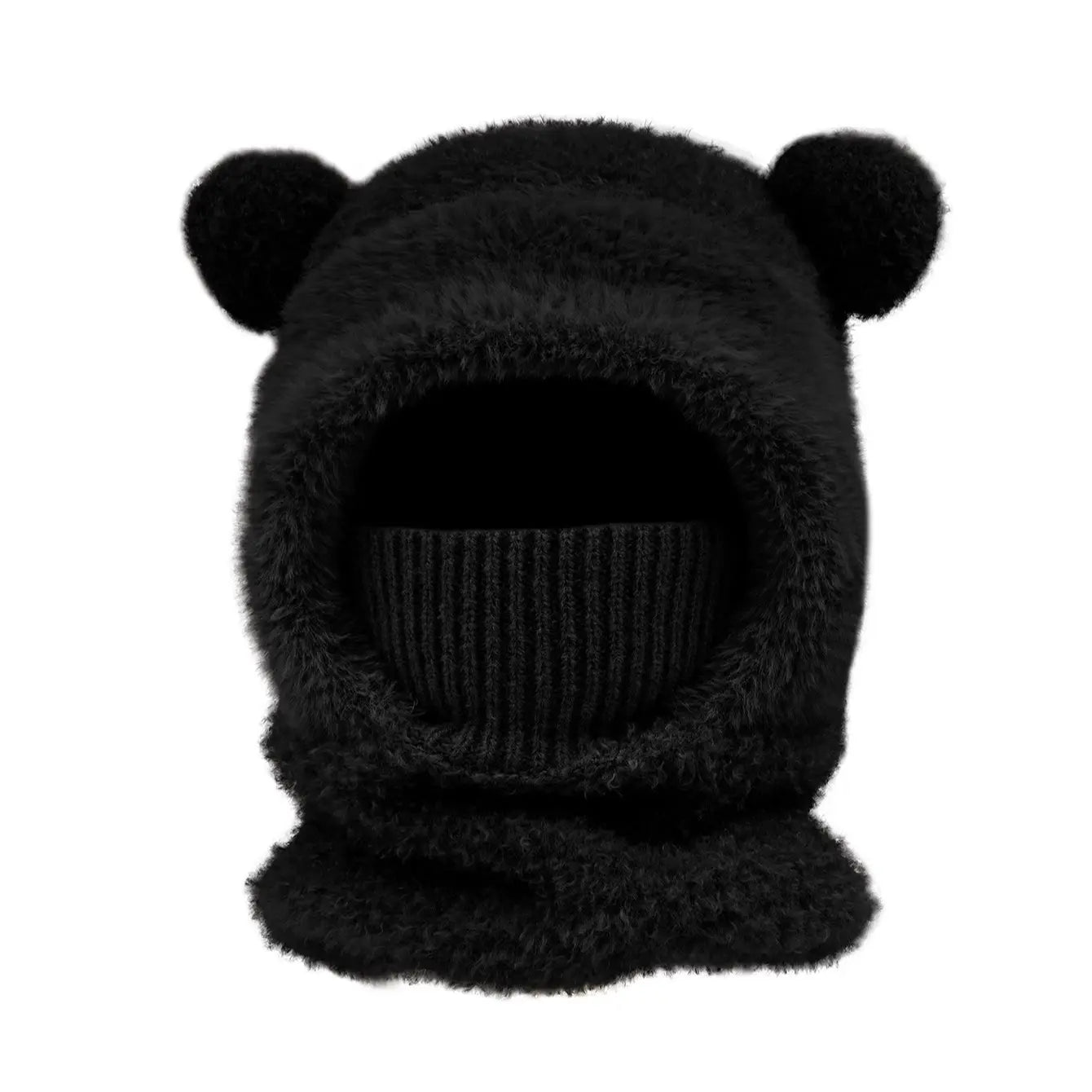 🎄🧸Teddy Bear Balaclava – Trendy Bear Ear Winter Hood for Outings & Photos