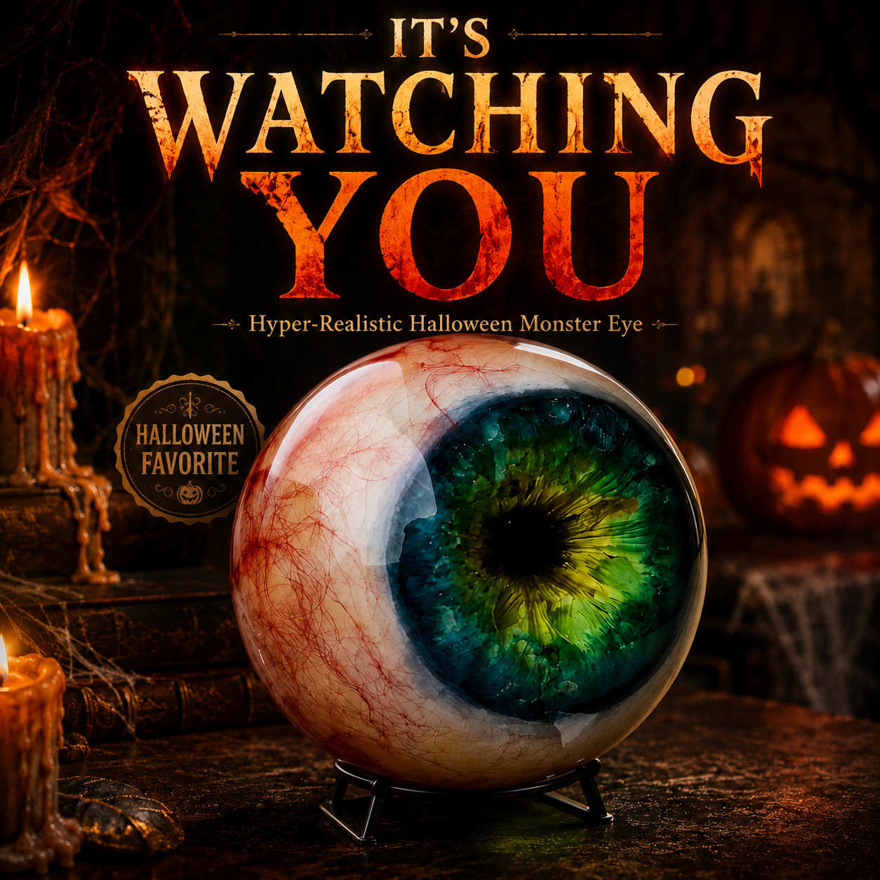 🎃 Halloween Sale — 58% OFF👁️ Halloween Monster Eye Orb – Hyper-Realistic Creepy Eyeball Decor