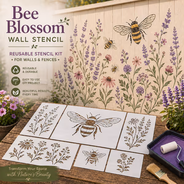 🔥Last Day 50% OFF - 🌿Garden Bloom Wall Stencil Kit | DIY Garden Painting Templates for Every Space