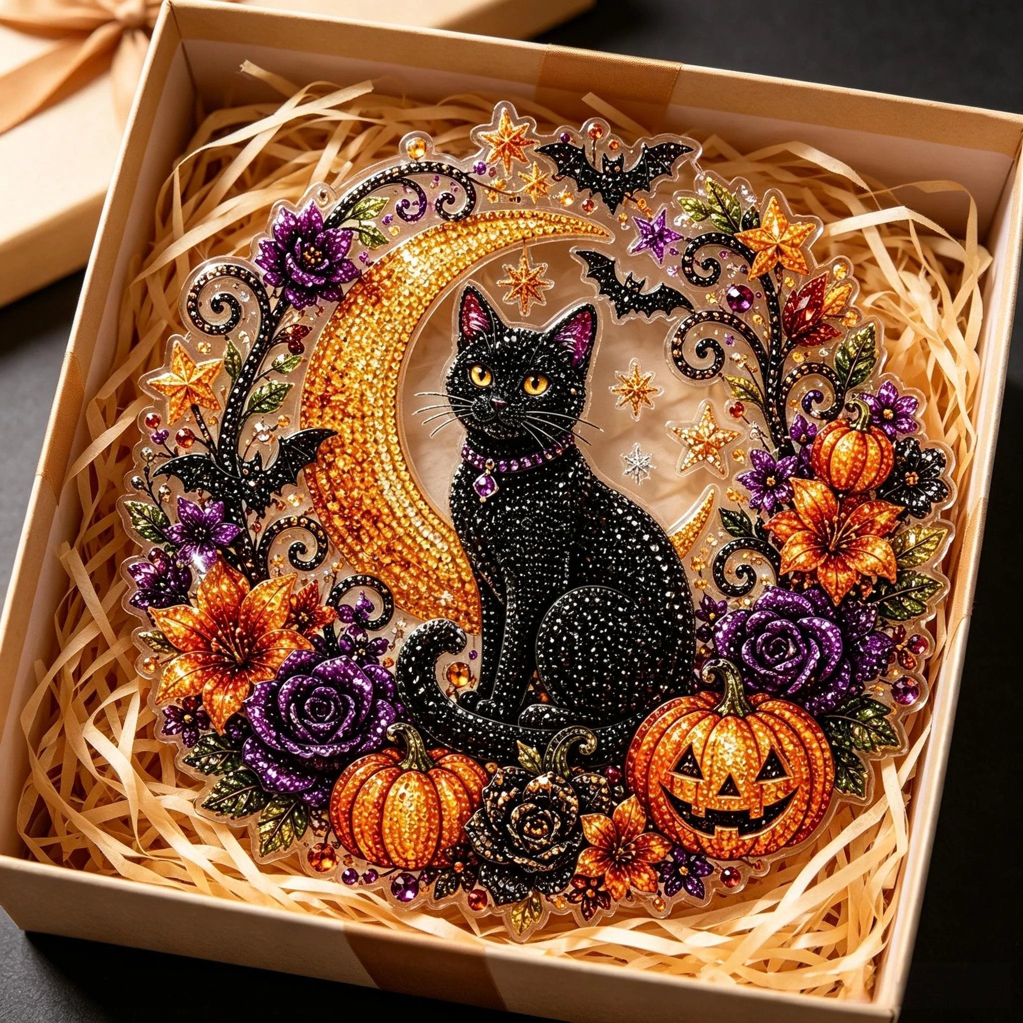 🎃 DIY Halloween Diamond Art Ornament | Sparkling Hanging Decor ✨