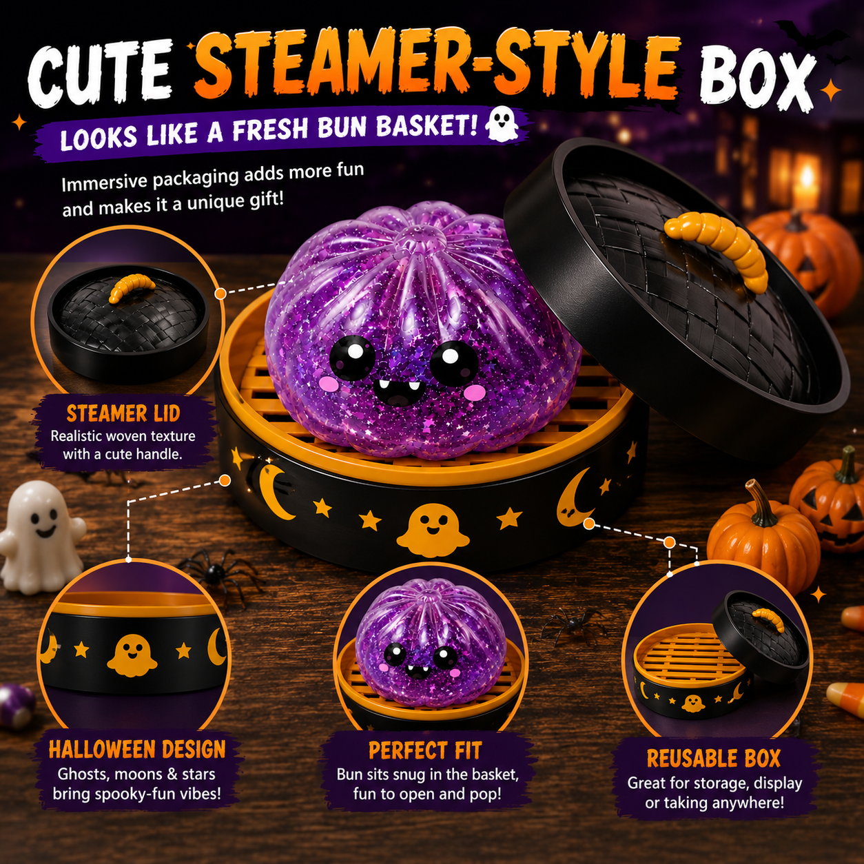 🎃 Halloween Steamed Bun Squishy Mystery Box Toy🔥  