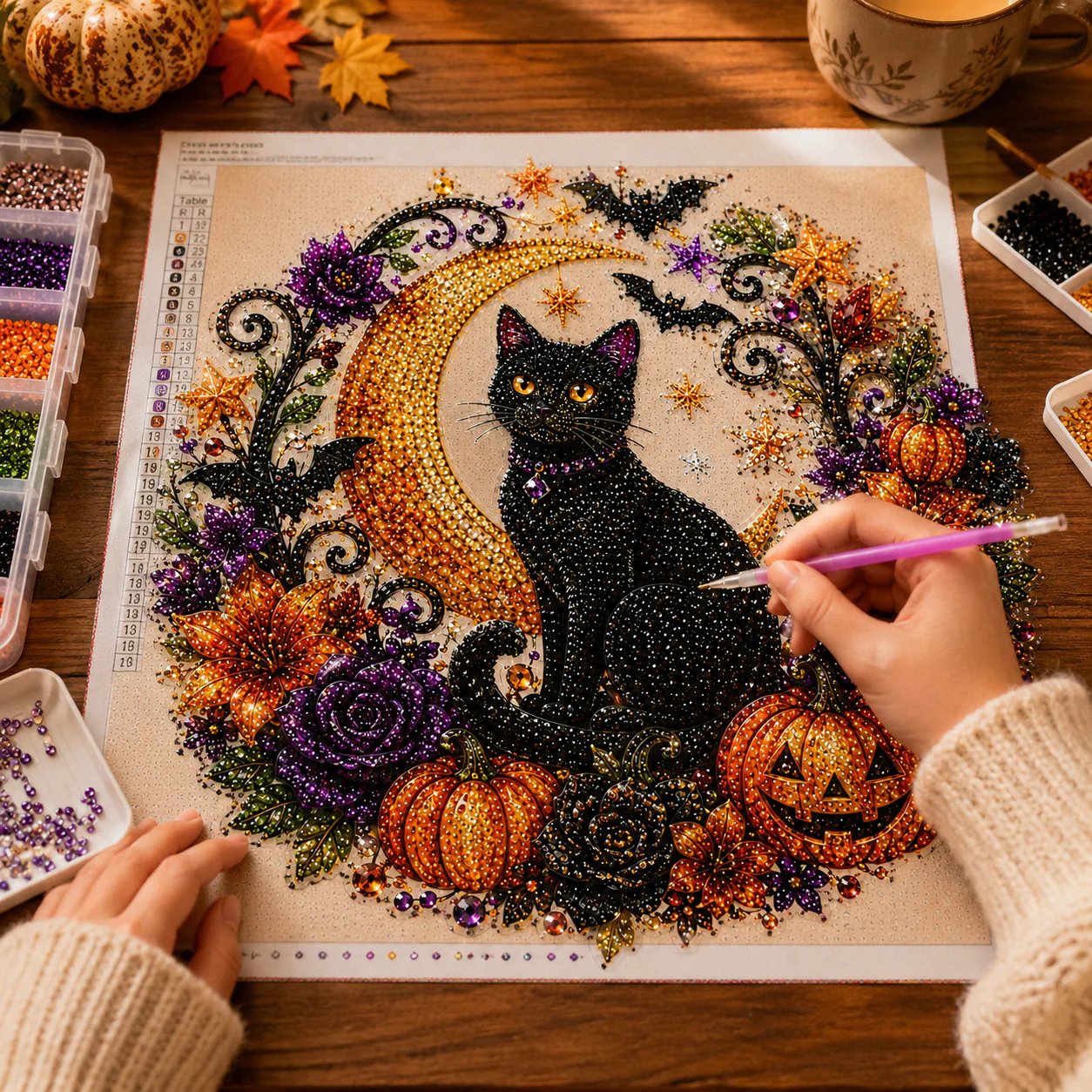 🎃 DIY Halloween Diamond Art Ornament | Sparkling Hanging Decor ✨