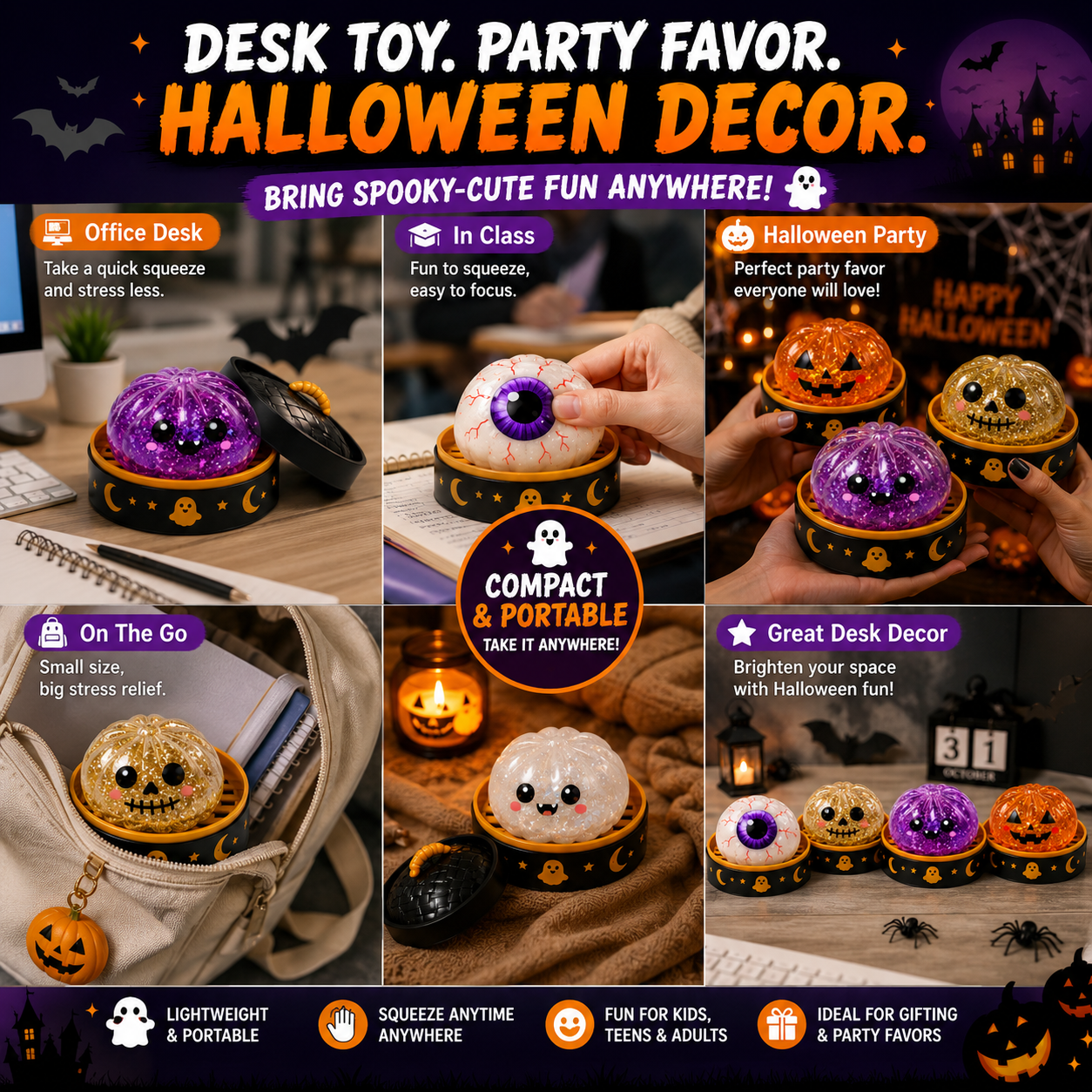 🎃 Halloween Steamed Bun Squishy Mystery Box Toy🔥  