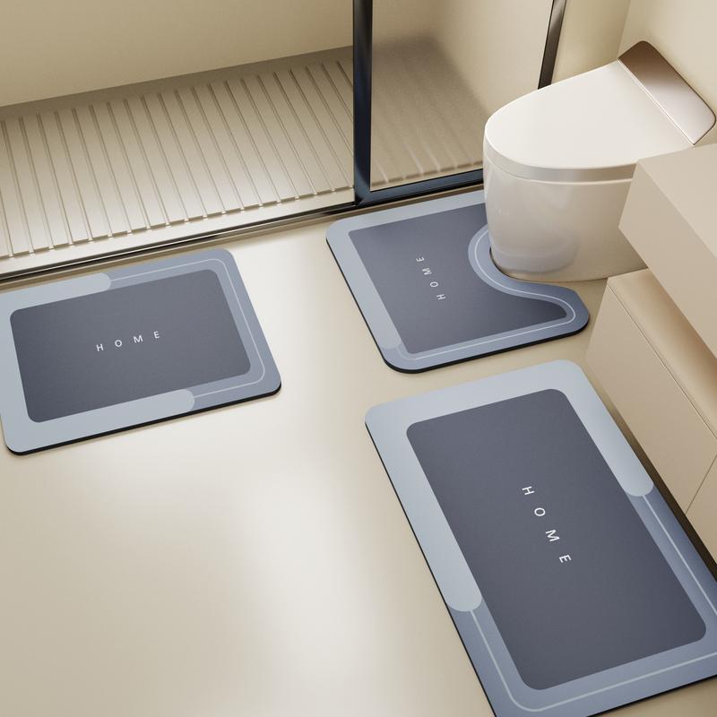 3 Piece Anti-Slip Quick Drying Bathroom Mat Set