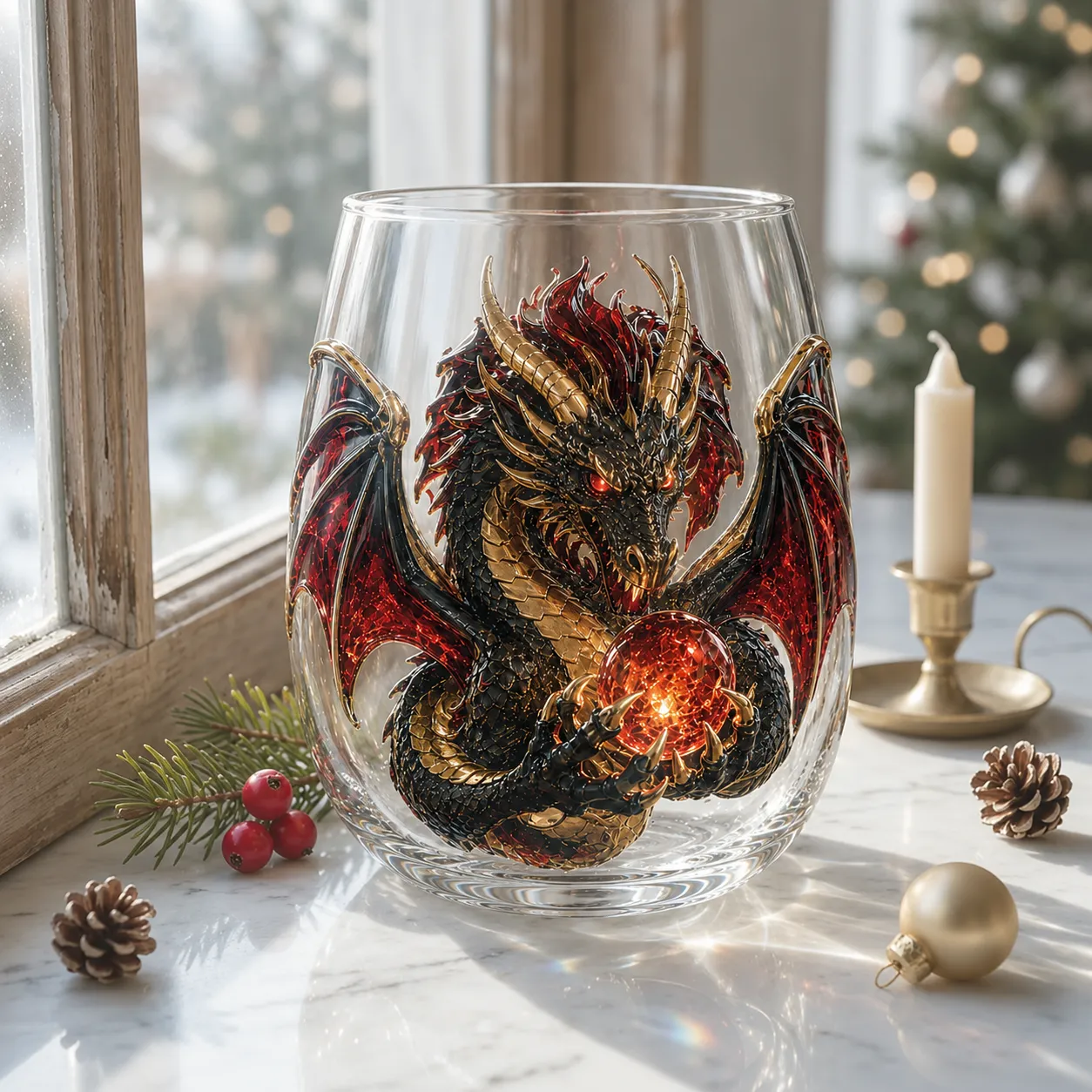 🔥 52% OFF 🐉✨ 3D Mythic Dragon Glass Art Cup 🎁 Luxury Raised Fantasy Glassware | Whiskey, Home Bar Décor & Legendary Gifts