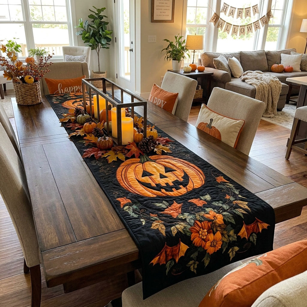 🎃❤️‍🔥Halloween Hot Selling🤩 ❤️‍🔥Pumpkin Quilted Table Runner