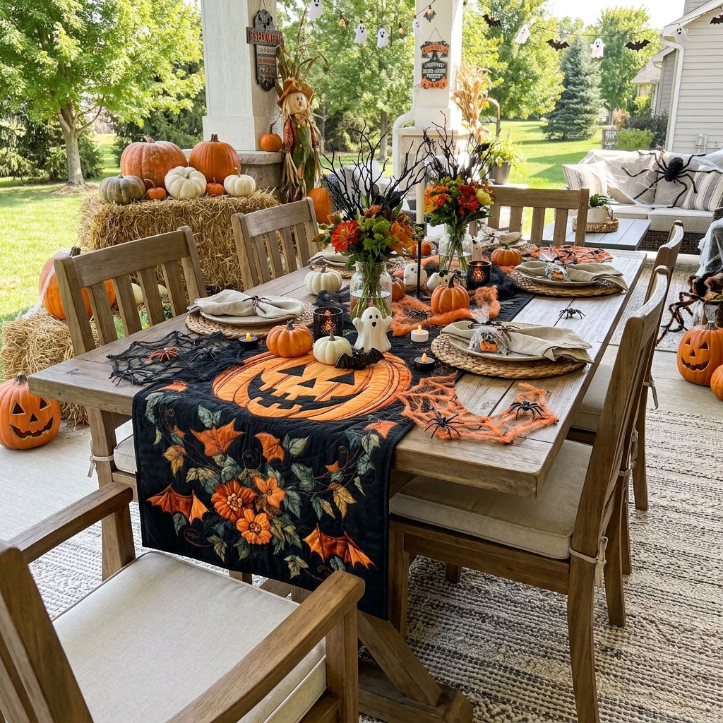 🎃❤️‍🔥Halloween Hot Selling🤩 ❤️‍🔥Pumpkin Quilted Table Runner