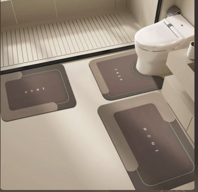 3 Piece Anti-Slip Quick Drying Bathroom Mat Set