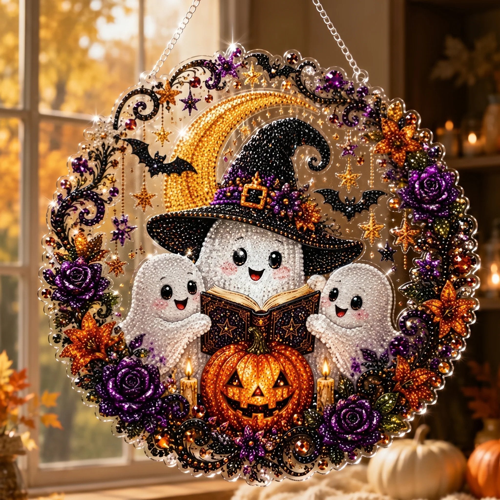 🎃 DIY Halloween Diamond Art Ornament | Sparkling Hanging Decor ✨