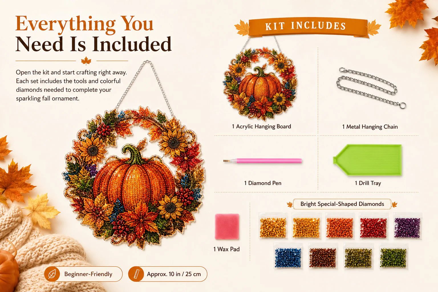 🎃 DIY Halloween Diamond Art Ornament | Sparkling Hanging Decor ✨
