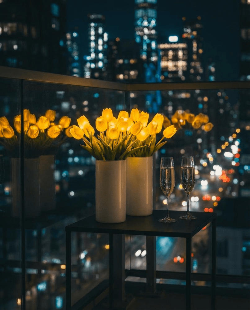 🔥 Save 62%🌷 Glowing Tulip LED Flower Bouquet, Artificial Tulip Table Lamp for Home Decor