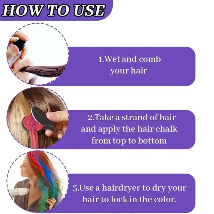 🎁49%OFF🌈12-Color Temporary Hair Chalk Applicator Set