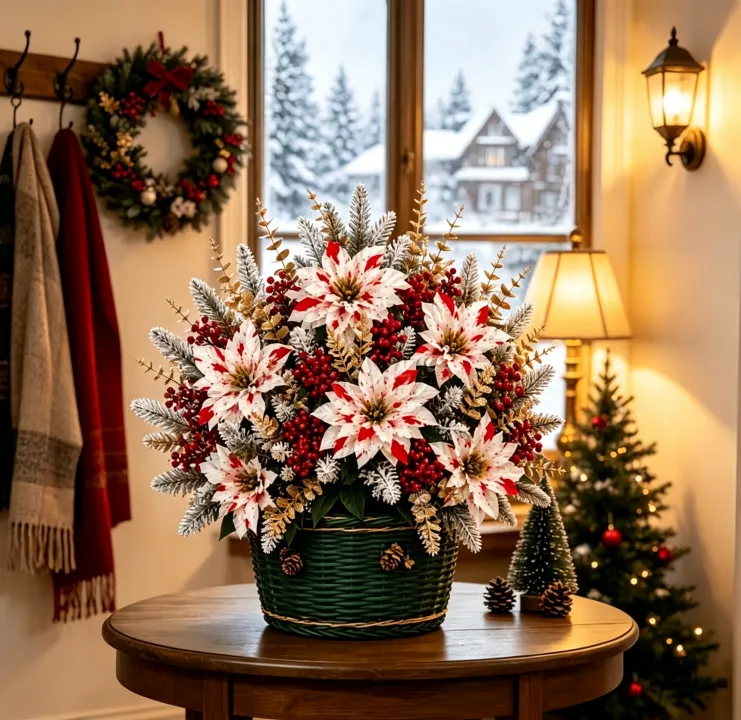 ❀50% OFF 🔥Christmas Poinsettia Planter Inserts | Perfect For Front Porch Holiday Decor