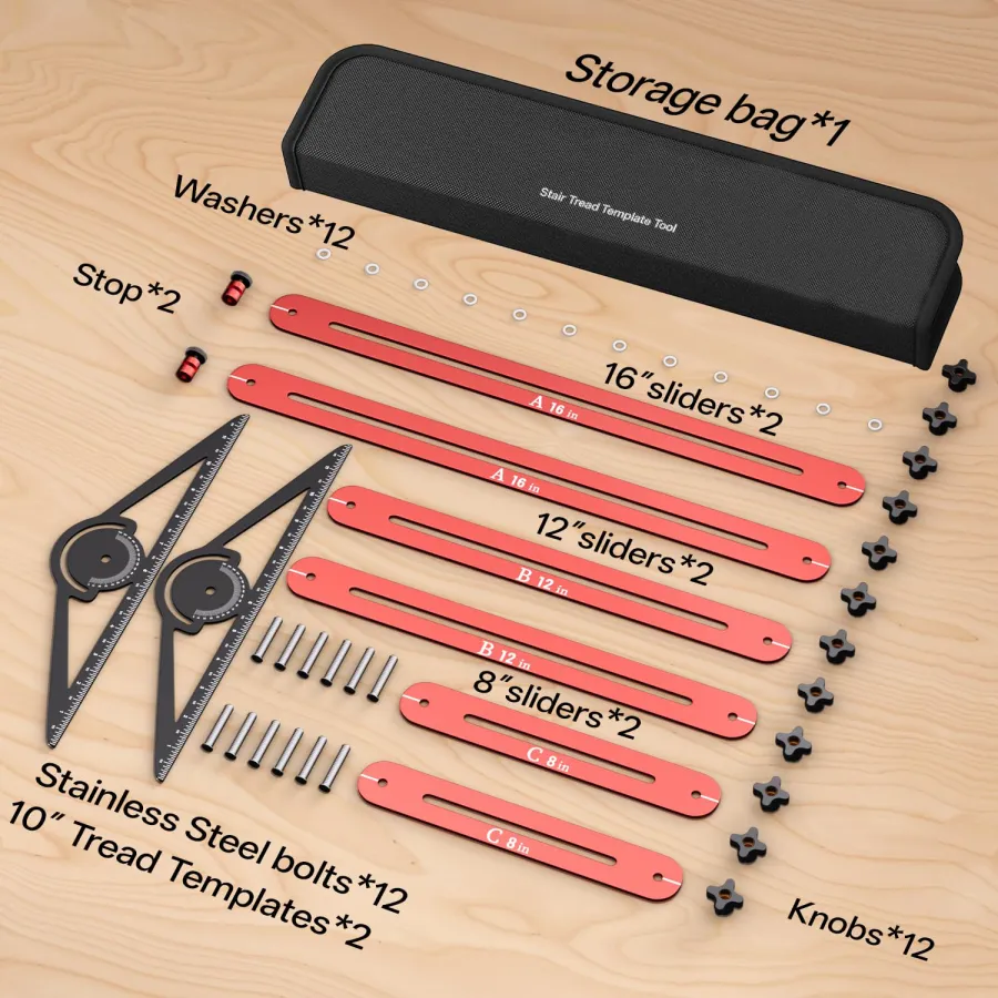 Adjustable Stair Tread Template Tool – Copy the Shape Before You Cut 🛠️
