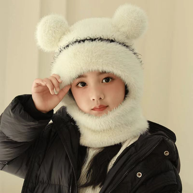 🎄🧸Teddy Bear Balaclava – Trendy Bear Ear Winter Hood for Outings & Photos