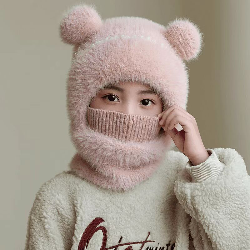 🎄🧸Teddy Bear Balaclava – Trendy Bear Ear Winter Hood for Outings & Photos