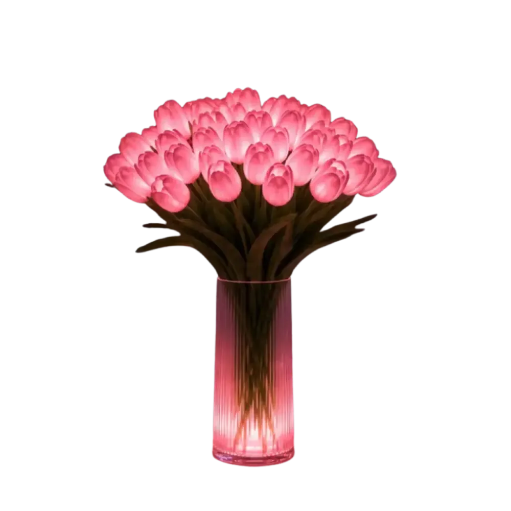 🌷 Glowing Tulip LED Flower Bouquet, Artificial Tulip Table Lamp for Home Decor✨