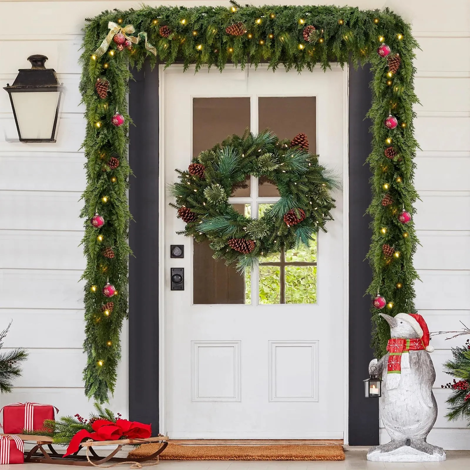 🔥61% OFF😍2026 Christmas Must Haves are back! 🎄💥 Pre-lit Christmas Cedar Garland